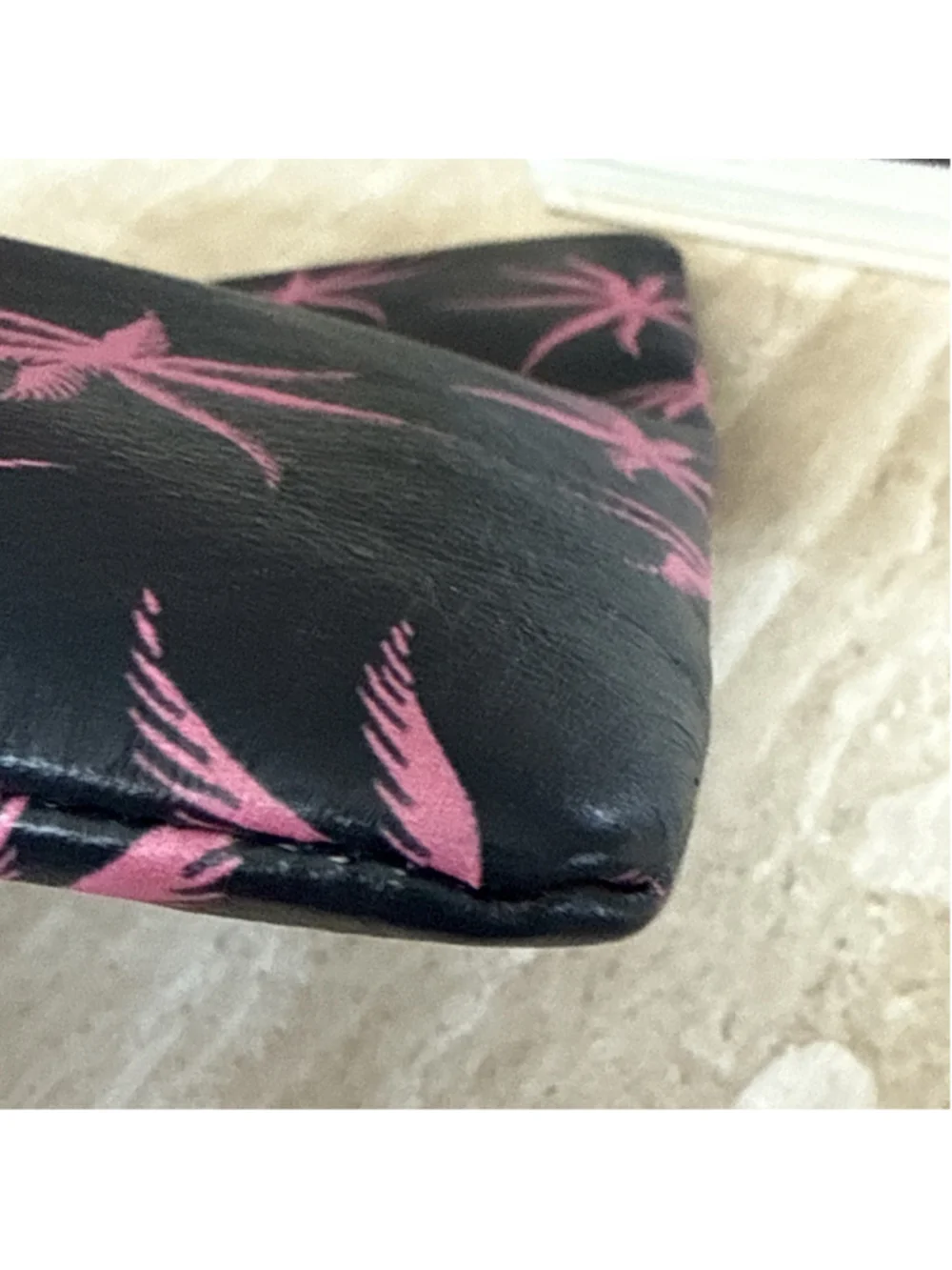 Marc Jacobs Leather Pouch Tablet Pink Navy Make Up Case (11X8 Inches)